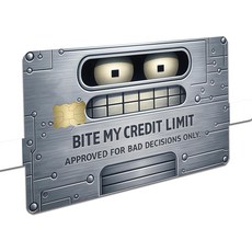 Bite My Credit Limit 신용카드 스킨 스티커 커버 데칼 랩 2팩 로봇 페이스 메탈 패널 패러디 디자인