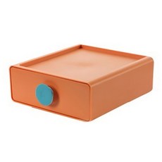 로모주 튼튼한 다용도 미니 수납 큐브 블럭 서랍, 오렌지, 1개