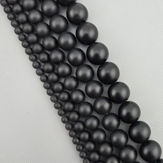 비즈톡 [J1-201-30]원석라운드 6mm 무광오닉스 반줄