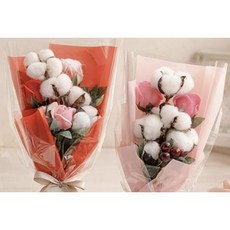 졸업식 입학식 코튼꽃다발 스윗부케 기념일 선물 답례품 행사기념품, 스윗코튼부케 레드