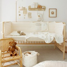 헬로미니미 [국산] 순면 고밀도 범퍼가드침대 범퍼가드 침대맞춤쿠션(벨라 보니 쁘띠라뱅), 쁘띠라뺑 에코베어(120*30)