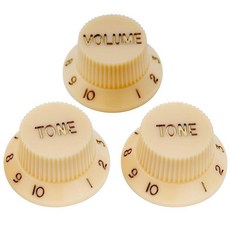 MusiclilyMusical Metric Strat 노브 1 볼륨 2 톤 컨트롤 세트 수입용 Squier Style 일렉트릭 기타 크림, 1개