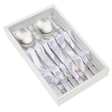 TABLE Art. 玫瑰圖案夫婦餐具組, 湯匙 2支+筷子 2雙, 1組, 藍玫瑰+紅玫瑰