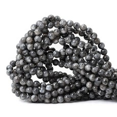 CHEAVIAN 60피스 6mm 천연 블랙 래브라도라이트 원석 라운드 루즈 비즈 크리스탈 에너지 스톤 DIY 주얼리 제작용 1가닥 38.1cm(15인치) 170533