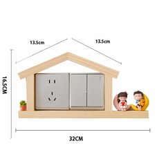 원목 스위치 벽면 보호 커버 귀여운 디자인 인테리어, 우측 인형 포함 이중 개폐 집