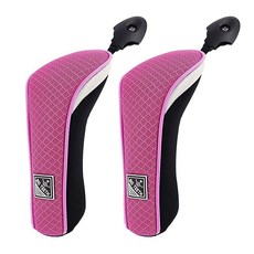 BIG TEETH Golf 하이브리드 헤드 커버 세트 헤드커버 유틸리티 UT 클럽 프로텍터 메시 교체 가능한 번호 태그 포함 (2개), 핑크