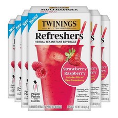 twinings 트와이닝 트윙스 English Classic 콜드 브루 아이스 티백 20개 1팩 무가당 홍차 카페인 티백 166682, Refreshers 딸기 라즈베리