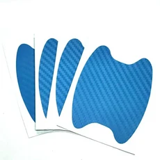 4개/세트 자동차 문짝 스티커 탄소 섬유 스크래치 방지 커버 핸들 보호 필름 외부 스타일링, 15 Sky blue  4pcs