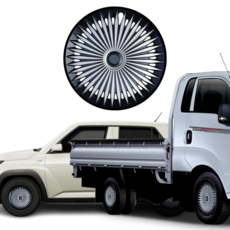 MOSIDA 15-12인치 휠커버 캐스퍼 포터2 봉고3 휠커버 셋트 타이어 휠캡 카라반 밴, 11. 14인치 팬텀II 실버/블랙, 1개