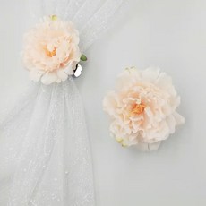 가더GADE 1BA 커튼집게 2개 커텐집게 꽃장식 실크플라워 조화 창문 인테리어소품, 1BA) BG