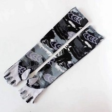 冰絲防水夏季戶外釣魚防曬冰絲袖套超舒適漁具用品, 1個, 露五指冰絲袖套(灰色)