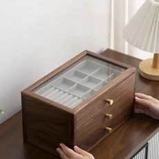 주얼리 보관함 원목 빈티지 흑호두나무, 1개, A_보석장 - 별빛 꿈꾸기 단층