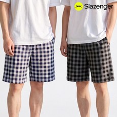 (2장) 남성 큰체크 5부 7부 잠옷바지 남자 파자마 주머니 반바지 홈웨어 잠옷 하의 1+1