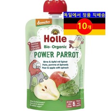 Holle 홀 6개월 이상 유아용 100% 순수 오가닉 곡물 과일 퓨레 이유식 무설탕 100g 10개
