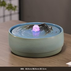 招財循環噴泉流水擺件 玄關客廳辦公室擺飾 喬遷開業賀禮, 藍色聽泉觀山-流水器