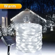 200LED 태양 문자열 조명 야외 크리스탈 요정 빛 Chritmas 갈 랜드 8 파티 장식에 대 한 완벽방수, 03 White, 02 200LED(22M)