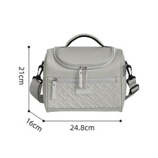 高顏值飯盒袋上班族打包午餐便當包儲奶加厚單肩野餐保溫包批發, 1個, 灰色