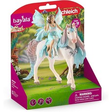Schleich Bayala - 공주 유니콘 피규어가 있는 3피스 아이라 요정 장난감 마술 지팡이가 판타지 피규어 상상력 넘치는 놀이를 위한 내구성 픽시 및 말 만 5-12세, 현재 박스 스타일