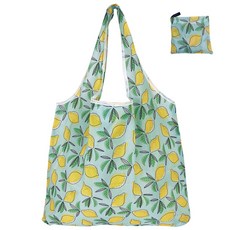 베일리앤 휴대용 포켓 장바구니 가방 에코백, 1개, 레모니