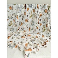 대나무 섬유 담요 여름용 소프트 쿨링 용, 1개, 이중층 아침 고양이