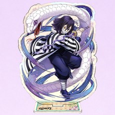 귀멸의 칼날 무한성 아크릴 스탠드 캐릭터 데스크 스탠드 굿즈 피규어 장식 소품 선물용, 오바나이 집착의 시선