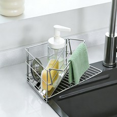 호밍사이 304 스텐 수세미거치대 물빠짐 행주 걸이 주방선반, 1개, 스텐색