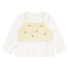 [AK플라자] [블루독베이비] 46-114-330-05 YE) 플라워뷔스티에티셔츠