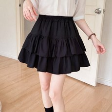 티엔시아 캉캉 미니 스커트 프릴 티어드 밴딩 A라인 치마