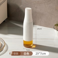 家用油壺食品級玻璃防漏油瓶廚房自動開合橄欖油壺, 1個, 白色