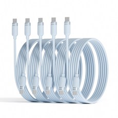 Toocki 툭키 마카롱 실리콘 C-C 60W 초고속 충전케이블, 5개, 불루, 2m
