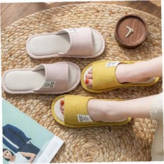 클로버 패턴 통굽 실내 슬리퍼 무소음 바닥 미끄럼 방지 욕실 거실용