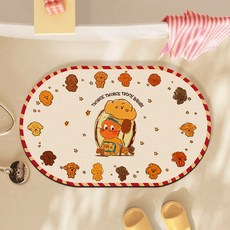 [글로비스타] 쫀득한 규조토 화장실 발매트 품격 있는 트윙클 발매트 미끄럼방지매트, 1개, 트윙클 D