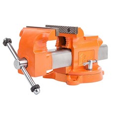 Forward Bench Vise 10.2cm(4인치) 연성 철 벤치 바이스 360도 회전 베이스 및 채널 스틸 가이드 바 30404 (10.2cm(4인치))