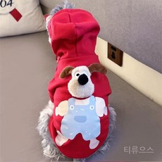 티류으스 강아지 후드 스웨터 겨울용 보온 안감 기모 소형견 중형견 Z0407, 2XL