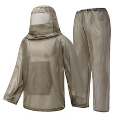 가려거든 양봉 벌초 낚시 과수원 방충복 모기장옷, 1개, 상하의 전신 베이지