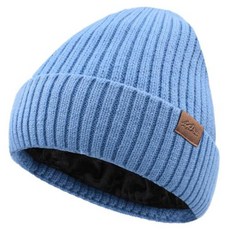 FYBW 오버사이즈 XXL 비니 모자 빅 헤드용 59.9-65cm23.6-25.6인치 두껍고 따뜻한 플, 하늘색