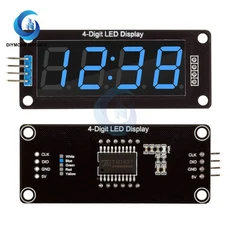 TM1637 4 자리 7 세그먼트 디지털 LED 디스플레이 모듈 Arduino 용 0.56 인치 튜브 십진수 시계 이중 도트, 01 빠른, 01 China Mainland, 02 with clock
