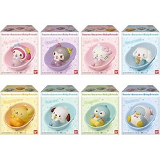 8종세트) 반다이 산리오 캐릭터즈 베이비 프렌즈 피규어 멜로디 쿠로미 키티 시나모롤 포차코, 1개