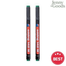 제니앤굿즈 에딩펜 OHP 142M 녹색 1.0MM 유성마카 방수마커