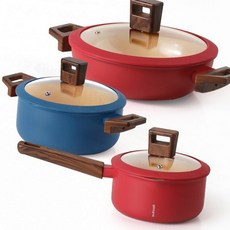 인덕션 냄비 가스렌지 겸용 코팅 주방 조리 손잡이 탕 찜기, 1개, yuna  나리히라 16레드+24블루+28블루, 상세페이지 참조