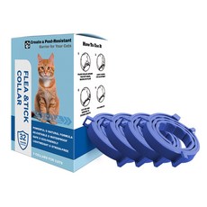 Kuchae 애완동물 방충 목걸이 모기 진드기 퇴치 차단 필수템, 고양이 블루38cm, 4개
