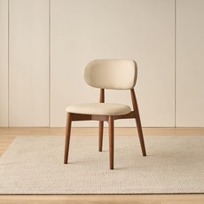 본톤 CS-067 고무 나무 원목 의자 벤치 의자, 2개, 아이보리