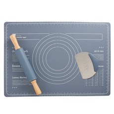 熱銷新品 【店鋪熱銷】新款套裝食品級硅膠麵粉墊加厚 烘培套裝 廚房傢用揉麵墊不粘墊, 1個, 大號藍色（65*45cm）,【德國硅膠】