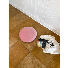 하우시 원형 좌식 방석 커버 Pink velvet floor cushion, 커버 단품