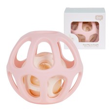 아이블린 열탕소독 아기공 딸랑이 실리콘볼 치발기 장난감, 딸랑이볼 핑크, 1개