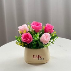 北歐ins風仿真向日葵盆栽, 黃盆：桃香玫瑰粉, 1個