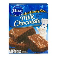 필스버리 밀크 초콜릿 브라우니 믹스 패밀리 사이즈 19 Pillsbury Milk Chocolate Brownie Mix Family Size 19.5oz Box (Pa, 1개