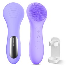 진동 클렌저 실리콘 세안 브러쉬 진동 온열 세안기, 퍼플