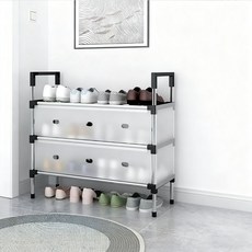 【臺南現貨 24H出貨】簡易多層鞋架 防塵收納鞋架 門口多功能家用經濟型鞋櫃 防塵帶門鞋櫃 宿舍省空間鞋架, 1個, 防塵--3層長66寬29高60cm, 防塵--3層長66寬29高60cm