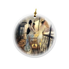 Rikki Knight James Tissot Art THE 더 Gallery OF 오브 H.M.S. 캘커타 디자인 원형 도자기 양면 크리스마스 장식품 282305